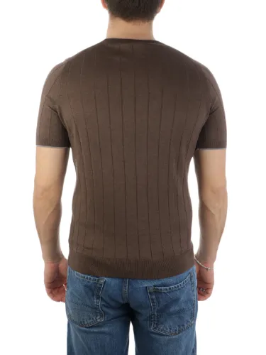Immagine di BARBA | T-Shirt Uomo in Seta a Coste