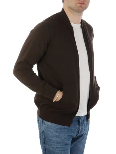 Picture of FILIPPO DE LAURENTIIS | Men's Bomber Zip Cotton Sweatshirt