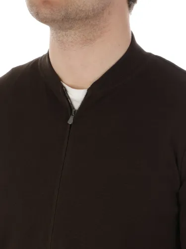 Picture of FILIPPO DE LAURENTIIS | Men's Bomber Zip Cotton Sweatshirt