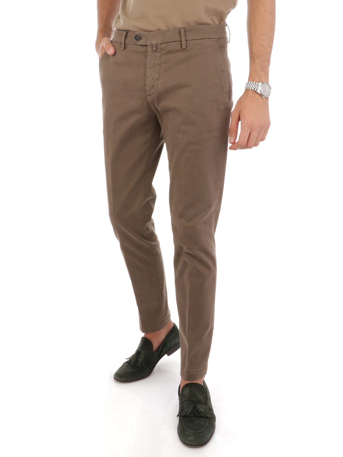 BRIGLIA 1949 Pantalone Chino Uomo in Cotone Marrone | BG04.421009 | Botta \u0026  B Abbigliamento