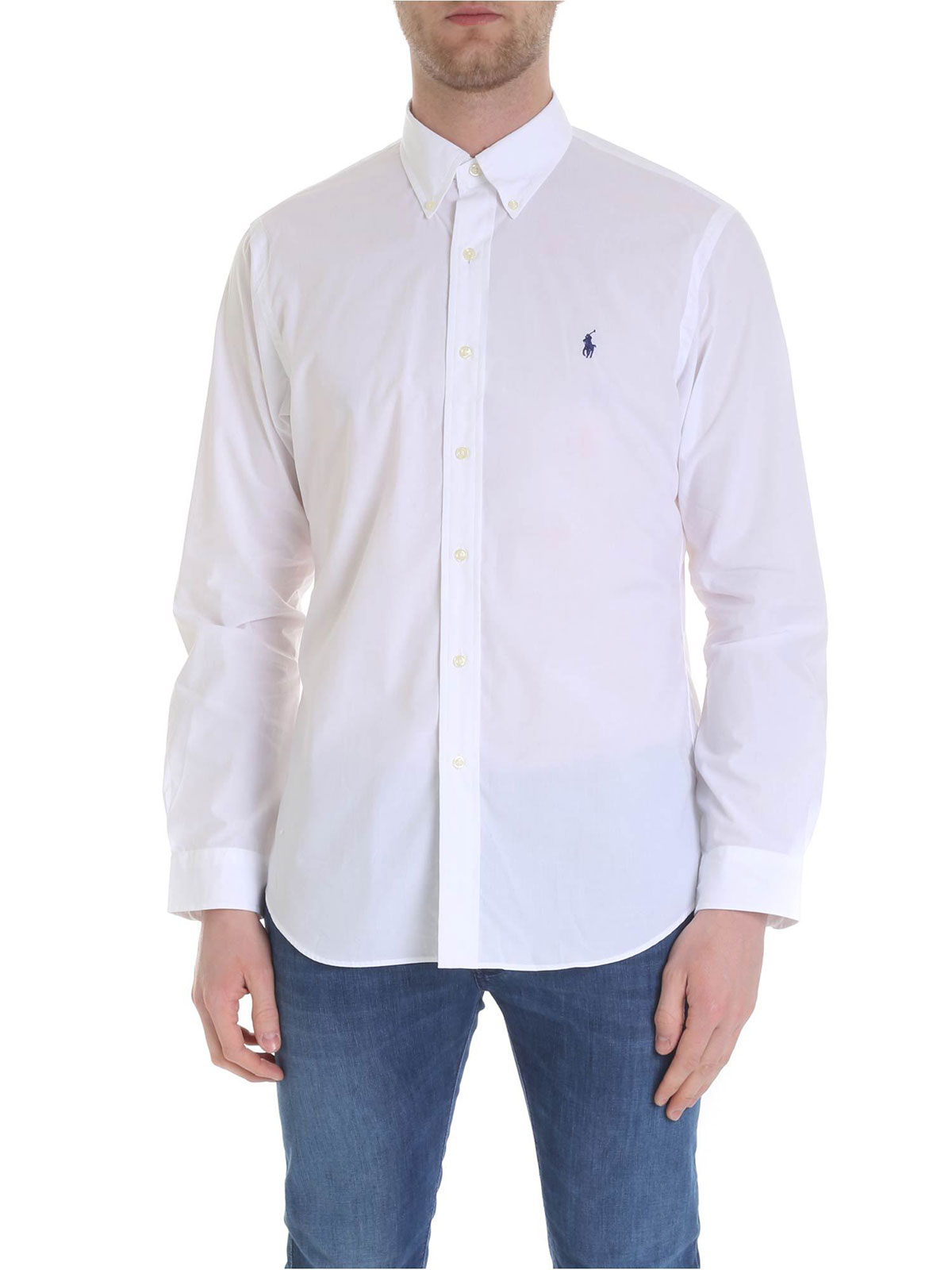 polo ralph lauren white slim fit shirt