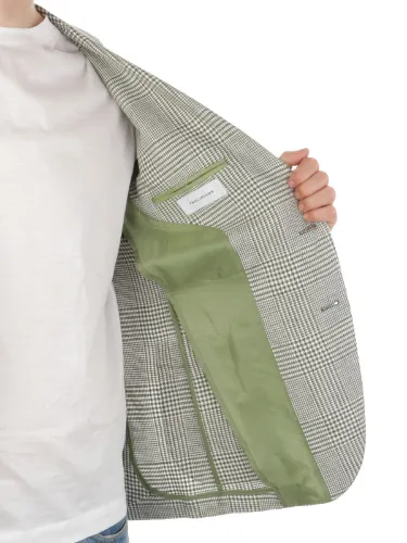 Picture of TAGLIATORE | Men's Prince of Wales Linen Jacket