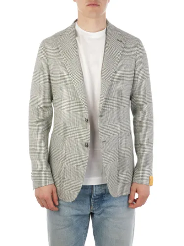 Picture of TAGLIATORE | Men's Prince of Wales Linen Jacket