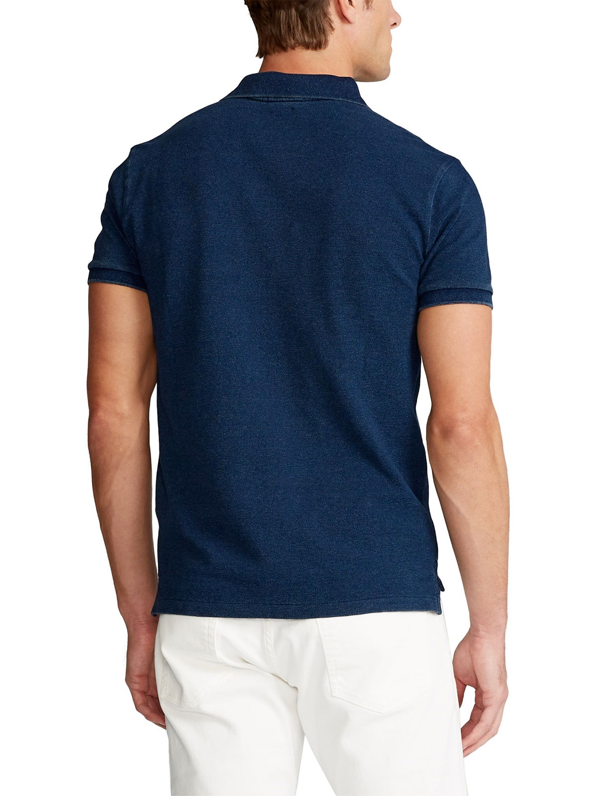 indigo polo shirt