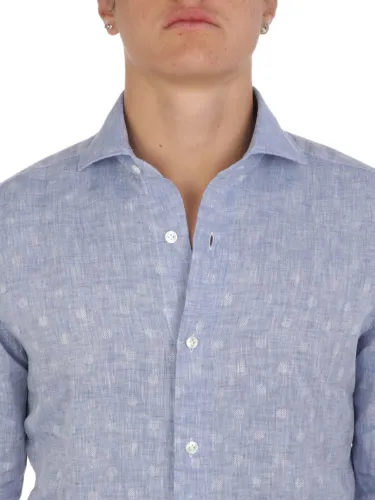 Immagine di BARBA | Camicia Uomo in Lino a Pois