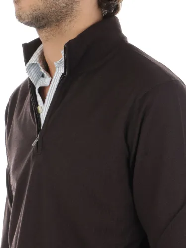 Picture of FILIPPO DE LAURENTIIS | Men's Half Zip Wool Sweater