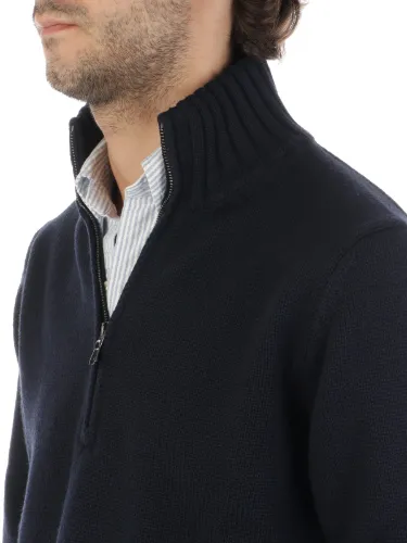 Picture of FILIPPO DE LAURENTIIS | Men's Wool Half-Zip Sweater