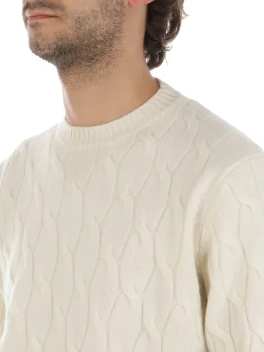 Picture of FILIPPO DE LAURENTIIS | Men's Cable Knit Wool and Cashmere Sweater