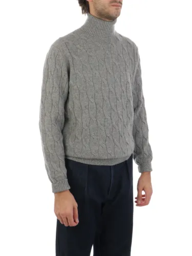 Picture of FILIPPO DE LAURENTIIS | Men's Cable Knit Wool and Cashmere Turtleneck