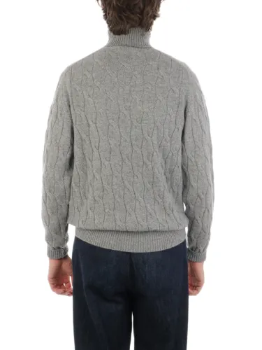 Picture of FILIPPO DE LAURENTIIS | Men's Cable Knit Wool and Cashmere Turtleneck