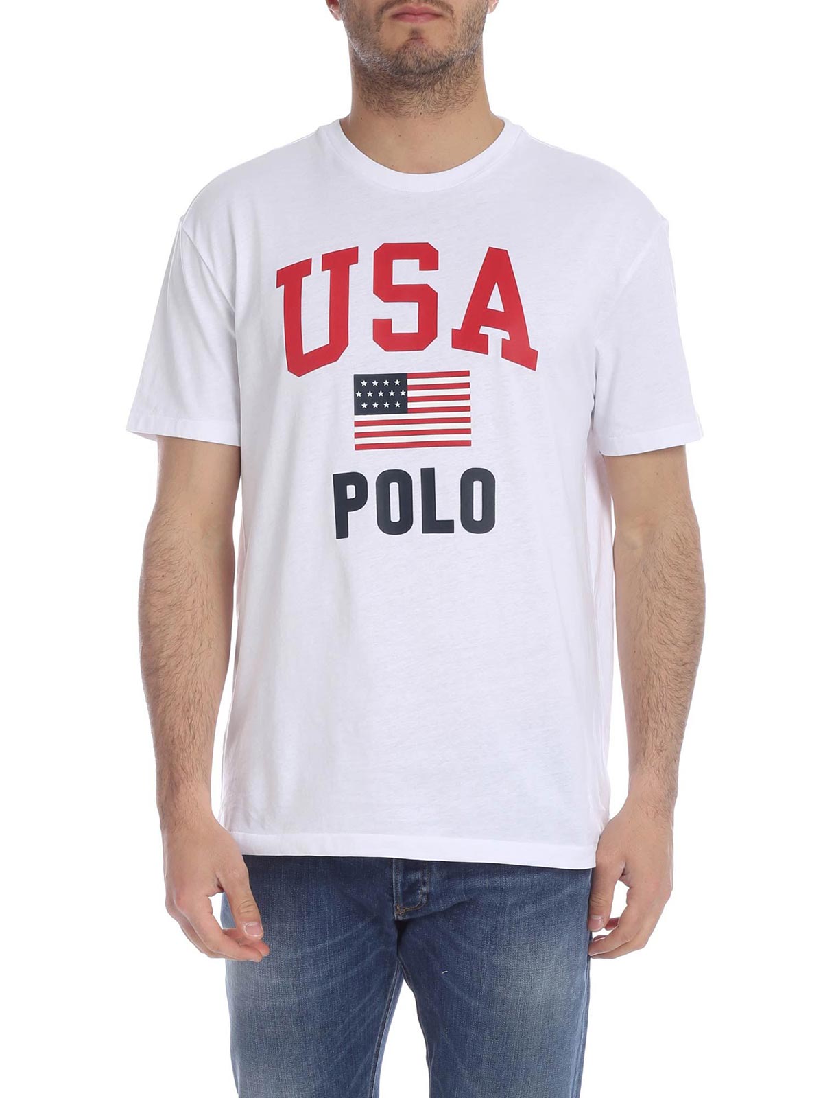 POLO RALPH LAUREN Men's USA Flag T-Shirt White | 710743917002 | Botta & B  Online Store