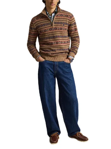 Picture of POLO RALPH LAUREN | Men's Fair Isle Half Zip Sweater