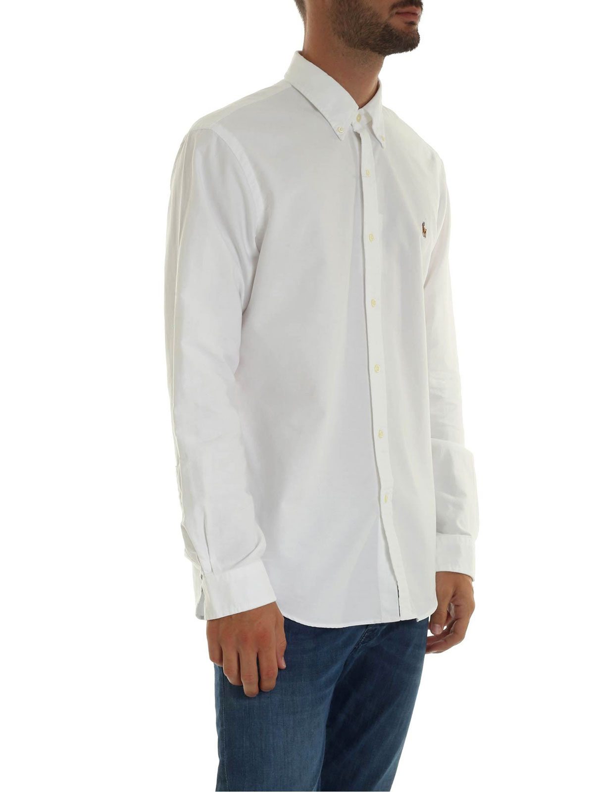 POLO RALPH LAUREN Men's Cotton Sport Shirt BSR White | 710549084006 ...