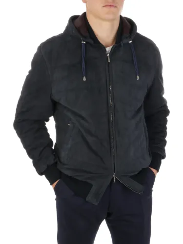 Immagine di RAVAZZOLO | Giubbotto Uomo in Suede con Cappuccio