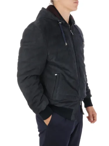 Immagine di RAVAZZOLO | Giubbotto Uomo in Suede con Cappuccio