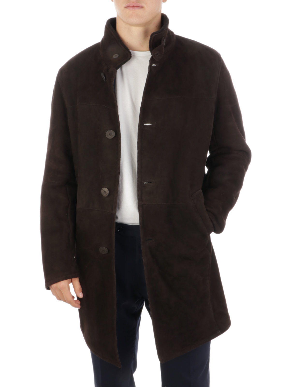 GIMO'S Men's Shearling Coat Brown | 21AI.K.400.19W | Botta & B Online Store