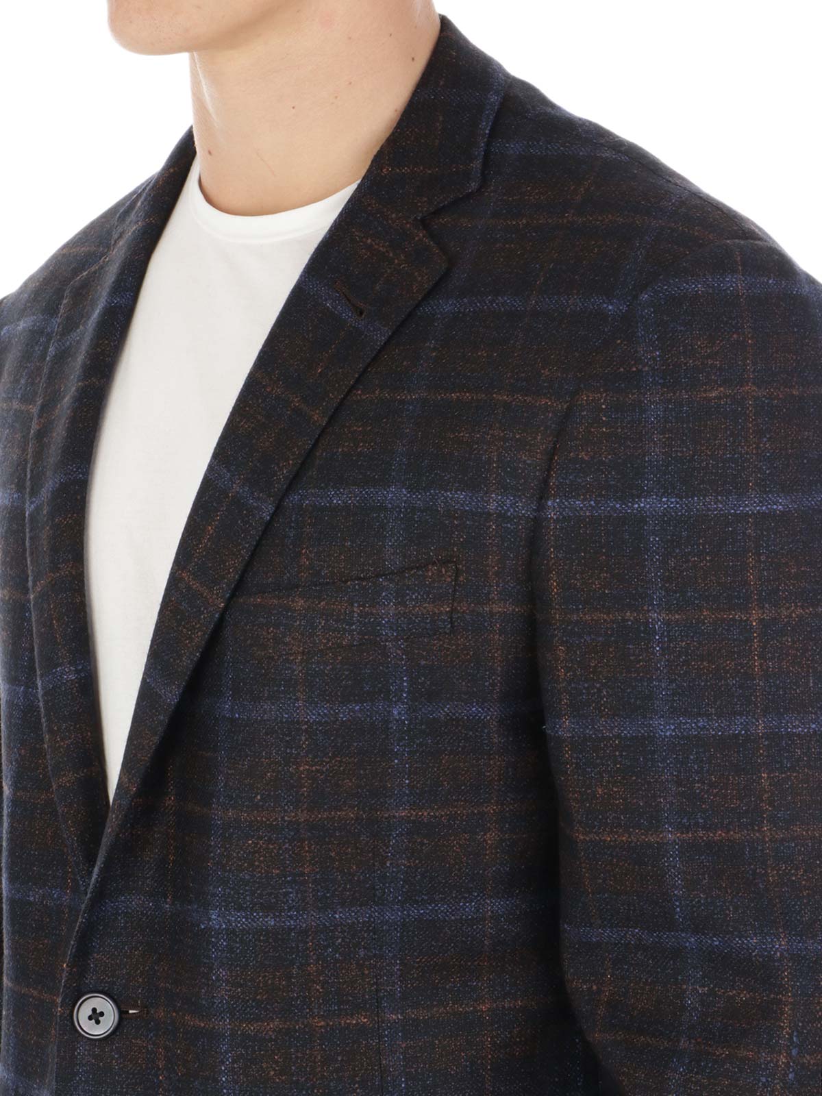CORNELIANI Giacca Uomo in Lana e Seta Blu Scuro Marrone | 88XY72 1816214 |  Botta \u0026 B Abbigliamento