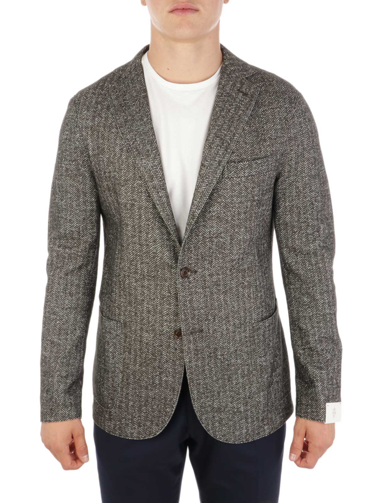 ELEVENTY Men's Herringbone Wool Blazer Sage | B70GIAA01TES0B115 | Botta ...