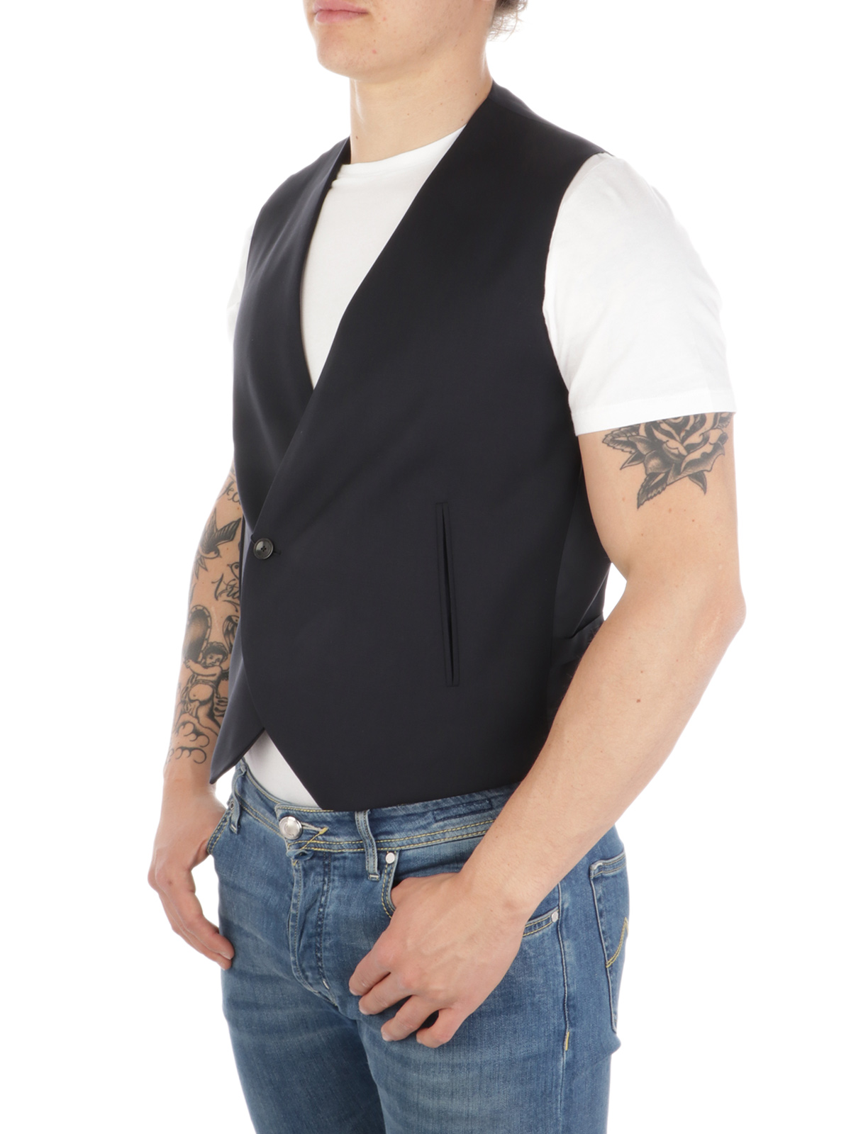 EMPORIO ARMANI Panciotto Uomo in Lana Vergine Blu | A1J65001504 | Botta \u0026 B  Abbigliamento