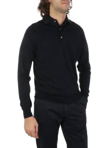 Picture of FILIPPO DE LAURENTIIS | Men's Wool Polo with Placket