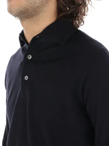 Picture of FILIPPO DE LAURENTIIS | Men's Wool Polo with Placket