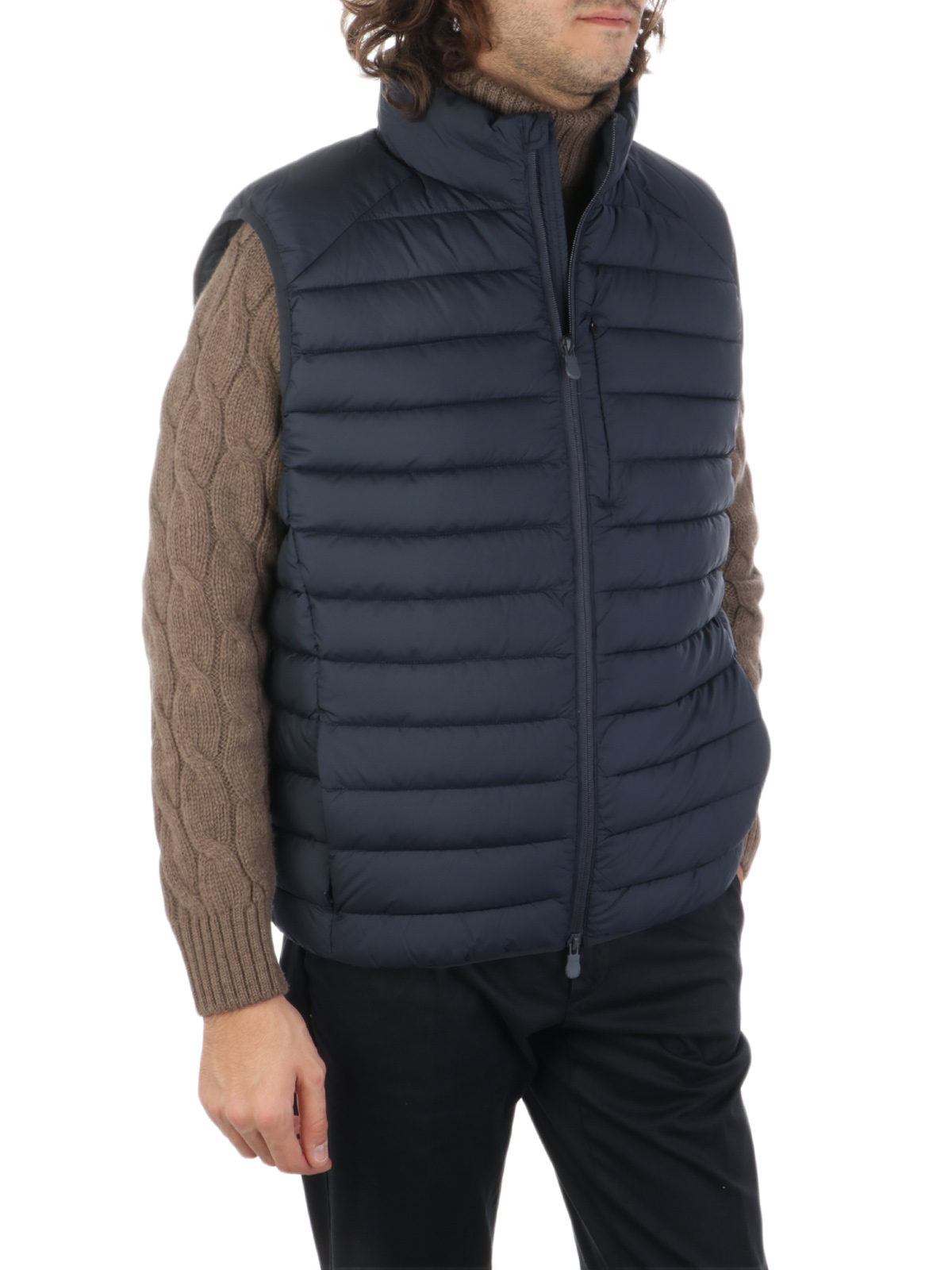 Gilet Lungo E Trapuntato HYPRAR Con Design A Spina Di Pesce, Collo Alto E Cerniera A Cursore Doppio