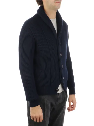 Picture of MAGAZZINO RICAMBI | Men's Cashmere and Wool Shawl Cardigan