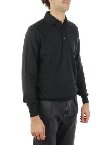Picture of FILIPPO DE LAURENTIIS | Men's Long Sleeve Wool Polo Shirt